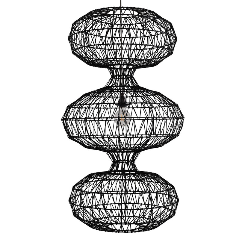 alp triple scalloped ceiling or floor light 310 with black weave — alp